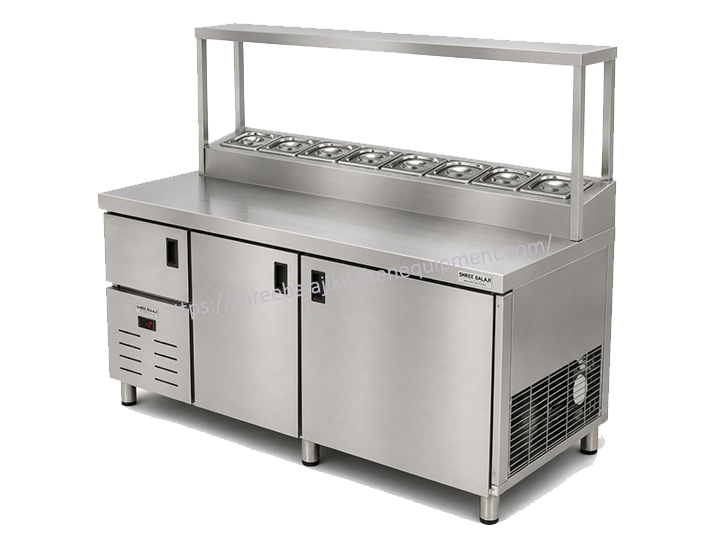 pizza-preparation-counter-fridge-with-topping-rail