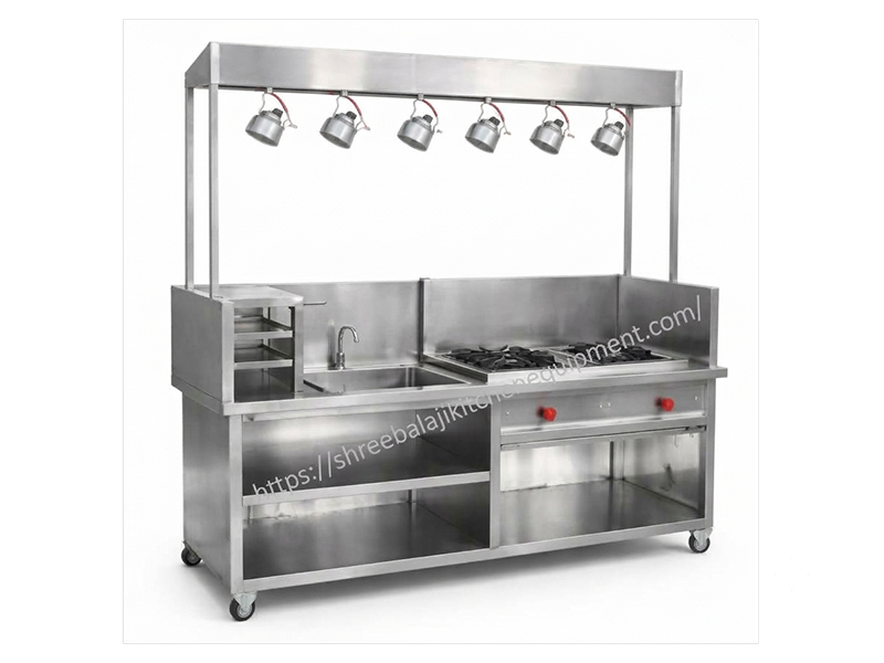 Commercial Gas Range with Griddle and Open Burner