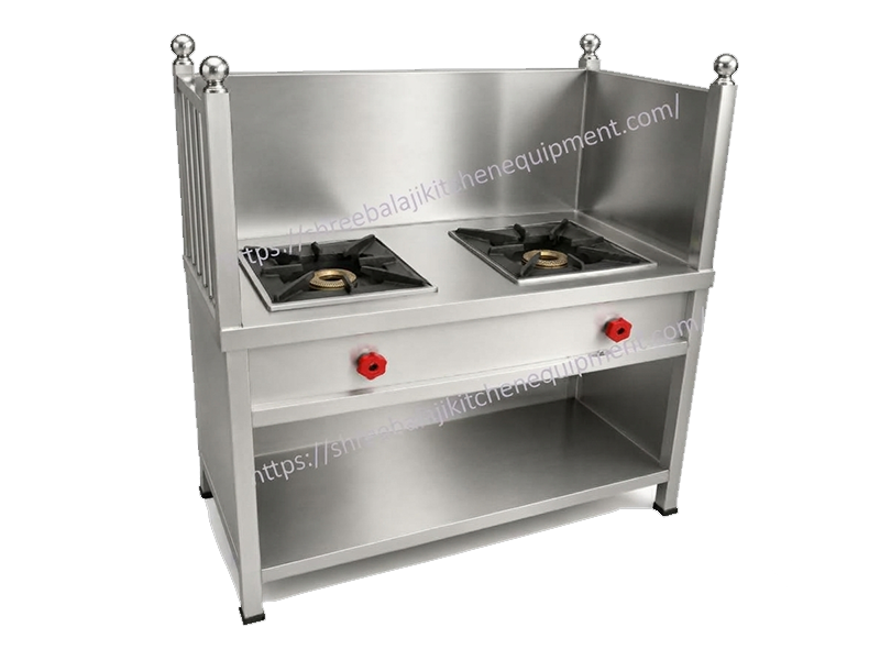 Commercial Gas Range with Griddle and Open Burner
